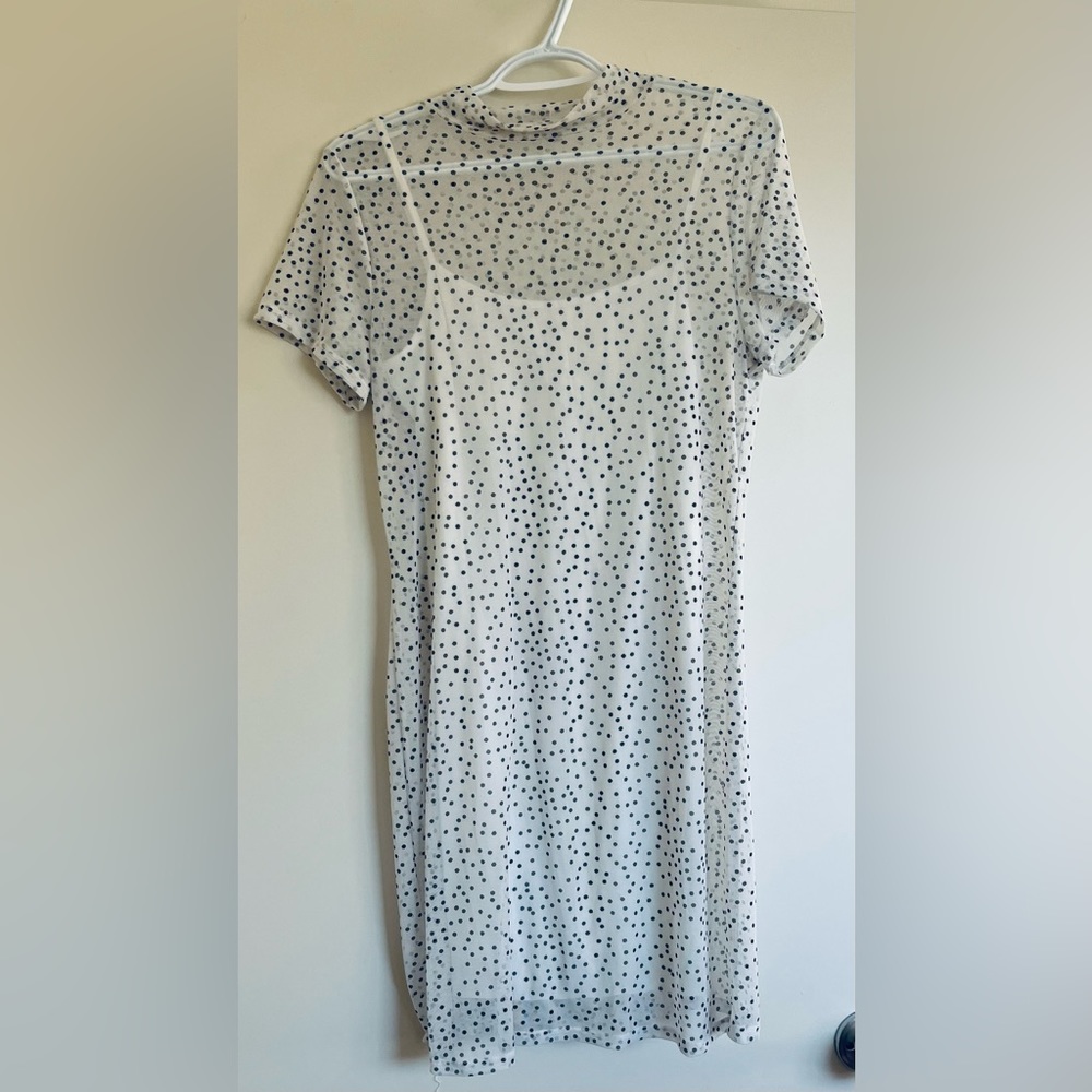 White polka dot dress